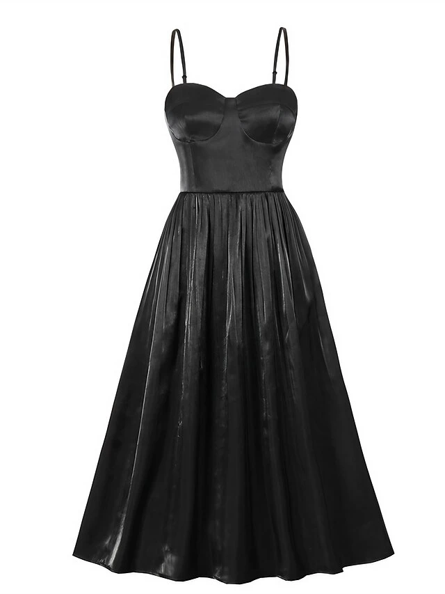 Women's Party Dress Velvet Dress Swing Dress Midi Dress Black Sleeveless Pure Color Ruched Fall Winter Autumn Spaghetti Strap Fashion Party Vacation Spring Dress 2023 S M L XL 3 Women's Party Dress Velvet Dress Swing Dress Midi Dress Black Sleeveless Pure Color Ruched Fall Winter Autumn Spaghetti Strap Fashion Party Vacation Spring Dress 2023 S M L XL
