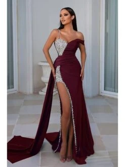Women's Party Dress Sequin Dress Homecoming Dress Long Dress Maxi Dress Wine Dark Green Rose Sleeveless Pure Color Sequins Summer Spaghetti Strap Fashion 2023 S M L XL XXL -Tesla Style hmduky1693798958994