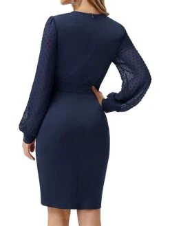 Women's Work Dress Sheath Dress Black Dress Fashion Winter Dress Office Daily Midi Dress Ruched V Neck Long Sleeve Plain Regular Fit Black Wine Dark Blue Fall Winter S M L XL 20 Women's Work Dress Sheath Dress Black Dress Fashion Winter Dress Office Daily Midi Dress Ruched V Neck Long Sleeve Plain Regular Fit Black Wine Dark Blue Fall Winter S M L XL -Tesla Style hndjyx1695030998027