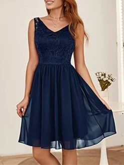 Women's Party Dress Homecoming Dress Cocktail Dress Midi Dress Wine Dark Blue Sleeveless Pure Color Lace Summer Spring V Neck Fashion Wedding Guest Birthday Vacation 2023 S M L XL 2XL -Tesla Style hokxxw1678950786421