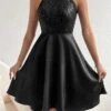 Women‘s Party Dress Sequin Dress Homecoming Dress Black Dress Mini Dress Wine Sleeveless Pure Color Sequins Summer Spring Crew Neck Fashion Wedding Guest Birthday Vacation 2023 S M L XL -Tesla Style hqrteg1680171147054