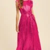 Women‘s Prom Dress Party Dress Sequin Dress Long Dress Maxi Dress Rose Short Sleeve Pure Color Sparkly Glitter Lace Up Fall Winter Autumn Crew Neck Fashion Evening Party Vacation 2023 S M L X -Tesla Style hrbvhz1694505426345