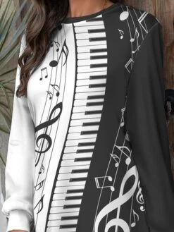 Women's Sweatshirt Dress Casual Dress Mini Dress Warm Fashion Outdoor Vacation Going Out Crew Neck Print Geometric Regular Fit Black S M L XL XXL -Tesla Style hrfbuv1697633814089