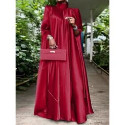 Women's Prom Dress Party Dress Satin Dress Long Dress Maxi Dress Black Yellow Pink Sleeveless Pure Color Ruched Summer Spring Fall Stand Collar Fashion Birthday Evening Party Wedding Guest 2023 M -Tesla Style hwzuoi1673854316364