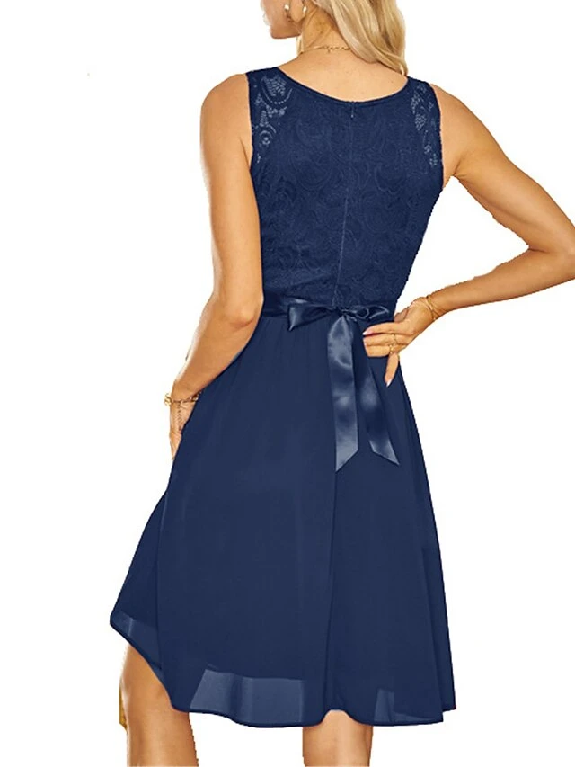 Women's Party Dress Lace Dress Cocktail Dress Midi Dress Pink Wine Navy Blue Sleeveless Pure Color Lace Spring Fall Winter V Neck Fashion Winter Dress Wedding Guest Vacation 2023 S M L XL XXL 15 Women's Party Dress Lace Dress Cocktail Dress Midi Dress Pink Wine Navy Blue Sleeveless Pure Color Lace Spring Fall Winter V Neck Fashion Winter Dress Wedding Guest Vacation 2023 S M L XL XXL - Image 13