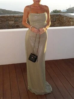 Women‘s Party Dress Sequin Dress Wedding Guest Dress Long Dress Maxi Dress Beige Sleeveless Pure Color Sparkly Glitter Sequins Summer Spring Fall Spaghetti Strap Fashion Wedding Guest Birthday 31 Women‘s Party Dress Sequin Dress Wedding Guest Dress Long Dress Maxi Dress Beige Sleeveless Pure Color Sparkly Glitter Sequins Summer Spring Fall Spaghetti Strap Fashion Wedding Guest Birthday -Tesla Style hybiwu1691650495633