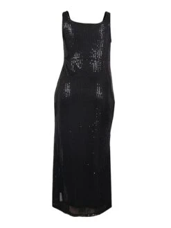 Women‘s Prom Dress Party Dress Sequin Dress Black Dress Midi Dress Red Gold Sleeveless Pure Color Sparkly Glitter Sequins Fall Winter Autumn Spaghetti Strap Fashion Winter Dress Wedding Guest -Tesla Style hyxomf1693296798723
