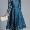 Women's Party Dress Lace Dress Swing Dress Midi Dress Wine Red Black Blue Long Sleeve Pure Color Lace Winter Fall Spring Crew Neck Elegant Party Winter Dress Wedding Guest 2023 S M L XL 2XL 3XL 1 Women's Party Dress Lace Dress Swing Dress Midi Dress Wine Red Black Blue Long Sleeve Pure Color Lace Winter Fall Spring Crew Neck Elegant Party Winter Dress Wedding Guest 2023 S M L XL 2XL 3XL -Tesla Style hzertn1645778853237