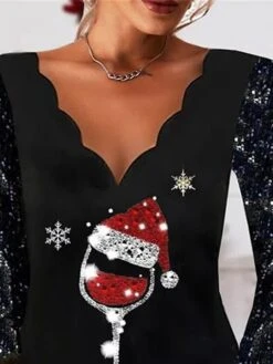 Women's Party Dress Sequin Dress Cocktail Dress Mini Dress Black Long Sleeve Geometric Sequins Spring Fall Winter V Neck Fashion Winter Dress Christmas Wedding Guest 2023 S M L XL 6 Women's Party Dress Sequin Dress Cocktail Dress Mini Dress Black Long Sleeve Geometric Sequins Spring Fall Winter V Neck Fashion Winter Dress Christmas Wedding Guest 2023 S M L XL -Tesla Style ibtimx1696933456445