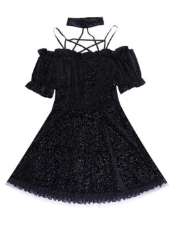 Women's Party Dress Velvet Dress Cocktail Dress Mini Dress Black Short Sleeve Pure Color Lace Spring Fall Winter Halter Neck Fashion Halloween Birthday Wedding Guest 2023 S M L 31 Women's Party Dress Velvet Dress Cocktail Dress Mini Dress Black Short Sleeve Pure Color Lace Spring Fall Winter Halter Neck Fashion Halloween Birthday Wedding Guest 2023 S M L -Tesla Style iczyjd1693983157478