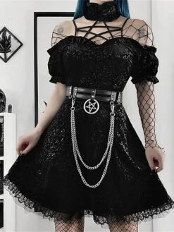 Women's Party Dress Velvet Dress Cocktail Dress Mini Dress Black Short Sleeve Pure Color Lace Spring Fall Winter Halter Neck Fashion Halloween Birthday Wedding Guest 2023 S M L 23 Women's Party Dress Velvet Dress Cocktail Dress Mini Dress Black Short Sleeve Pure Color Lace Spring Fall Winter Halter Neck Fashion Halloween Birthday Wedding Guest 2023 S M L -Tesla Style igbaei1693983144831