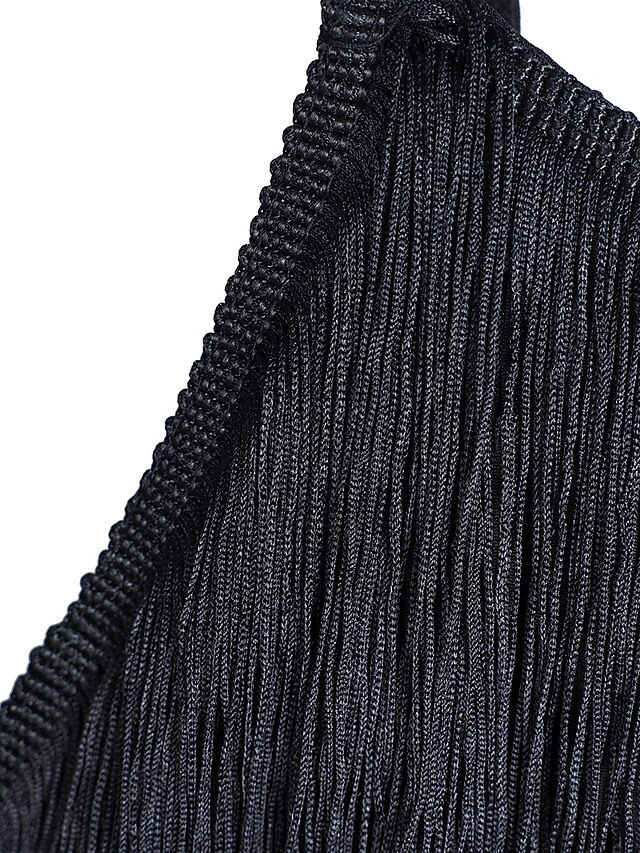 Women's Party Dress Black Dress Wedding Guest Fringe Dress Cocktail Dress Homecoming Dress Mini Dress Black White Red Sleeveless Tassel Winter Spaghetti Strap 9 Women's Party Dress Black Dress Wedding Guest Fringe Dress Cocktail Dress Homecoming Dress Mini Dress Black White Red Sleeveless Tassel Winter Spaghetti Strap - Image 7