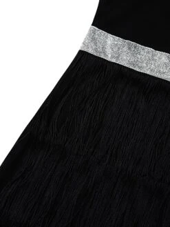 Women‘s Cocktail Party Dress Homecoming Dress Wedding Guest Dress Fringe Dress Mini Dress Black Sleeveless Pure Color Tassel Fringe Spring Summer Spaghetti Strap Hot Date 2023 S M L XL -Tesla Style iggncq1677574997732