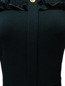 Women's Party Dress Work Dress Bodycon Midi Dress Black Yellow Red Long Sleeve Pure Color Ruffle Spring Fall Winter V Neck Elegant Slim 2023 S M L XL 2XL -Tesla Style ihsfzw1669704884965