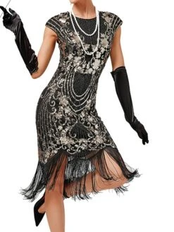 Women‘s Halloween Dress Retro 1920s Fringe Dress Midi Dress Party Sequins Tassel Fringe Floral Crew Neck Short Sleeve Slim Summer Spring 2023 Black Gold Red XS S M L 12 Women‘s Halloween Dress Retro 1920s Fringe Dress Midi Dress Party Sequins Tassel Fringe Floral Crew Neck Short Sleeve Slim Summer Spring 2023 Black Gold Red XS S M L -Tesla Style ihwxsh1677216926341