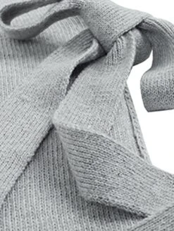 Women's Sweater Dress Jumper Dress Casual Dress Mini Dress Fashion Pure Color Outdoor Daily Vacation Going Out V Neck Long Sleeve Lace Up Patchwork 2023 Regular Fit Pink Khaki Dark Gray S M L XL -Tesla Style iipssm1693994031353