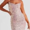 Women‘s Party Dress Sequin Dress Homecoming Dress Wedding Guest Dress Mini Dress Pink Sleeveless Pure Color Sparkly Glitter Sequins Spring Fall Winter Spaghetti Strap Fashion Winter Dress -Tesla Style ikdtli1692786364245