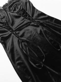 Women's Party Dress Cocktail Dress Bodycon Mini Dress Black Sleeveless Pure Color Lace Up Spring Fall Winter Spaghetti Strap Fashion Halloween Birthday Wedding Guest 2023 S M L -Tesla Style ikqjbr1693886974885