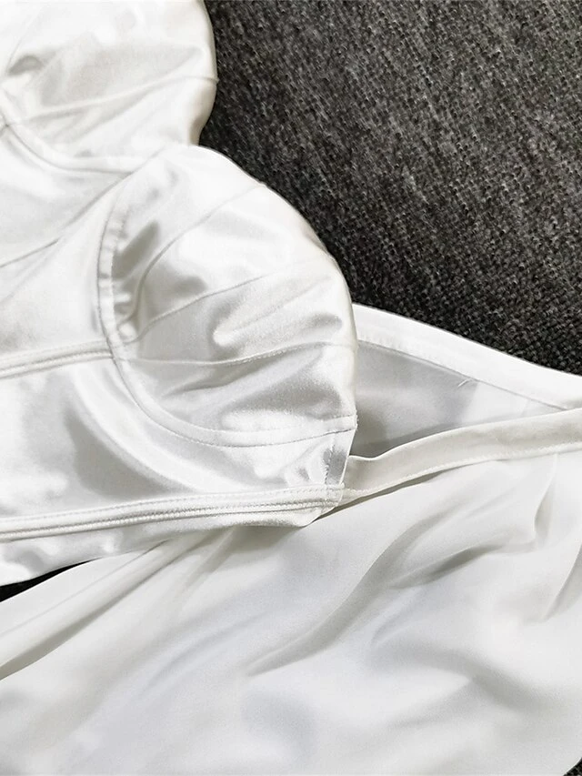 Women's Party Dress Corset Dress Cocktail Dress Mini Dress White Long Sleeve Pure Color Ruched Fall Autumn Square Neck Fashion Winter Dress Birthday Wedding Guest 2023 M L XL 7 Women's Party Dress Corset Dress Cocktail Dress Mini Dress White Long Sleeve Pure Color Ruched Fall Autumn Square Neck Fashion Winter Dress Birthday Wedding Guest 2023 M L XL - Image 5