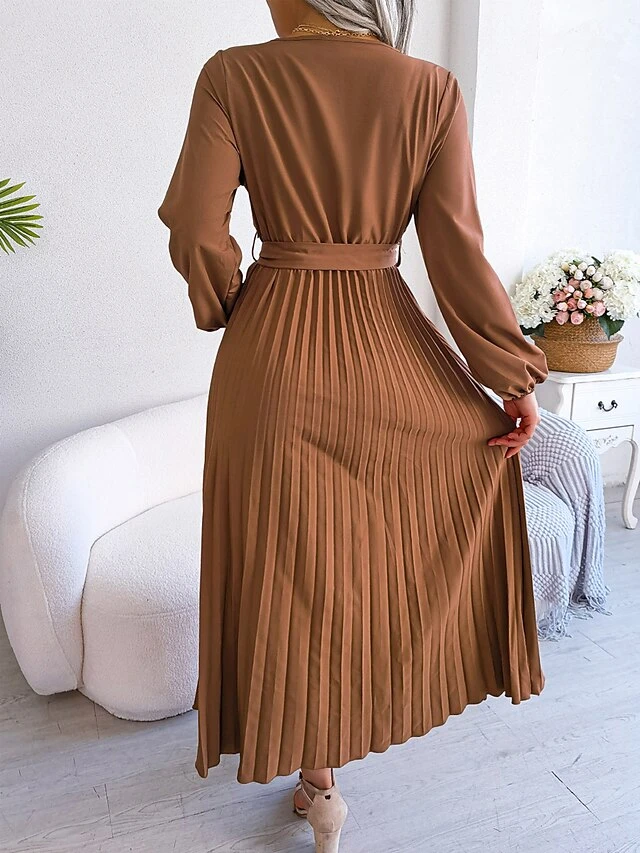 Women's Prom Dress Party Dress Sheath Dress Long Dress Maxi Dress Black Red Royal Blue Long Sleeve Pure Color Lace Up Fall Winter Autumn V Neck Fashion Evening Party Vacation 2023 S M L XL 9 Women's Prom Dress Party Dress Sheath Dress Long Dress Maxi Dress Black Red Royal Blue Long Sleeve Pure Color Lace Up Fall Winter Autumn V Neck Fashion Evening Party Vacation 2023 S M L XL - Image 7