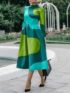 Women's Sheath Dress Midi Dress Midi Dress Black White Red Long Sleeve Floral Ruched Fall Winter Autumn Shirt Collar Stylish Winter Dress Fall Dress 2023 S M L XL XXL 3XL -Tesla Style ioqglz1664281791541