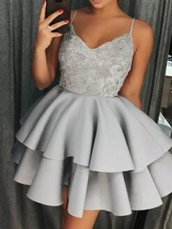 Women's Party Dress Casual Dress Homecoming Dress Mini Dress Black Gray Sleeveless Pure Color Lace Summer Spring V Neck Party Party Vacation Spring Dress 2023 S M L XL