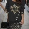 Women's Casual Dress Sweatshirt Dress Mini Dress Warm Fashion Outdoor Christmas Vacation Crew Neck Print Animal Christmas Tree Snowflake Loose Fit Black Blue Purple S M L XL XXL -Tesla Style iqkvob1696757421145