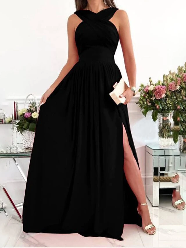 Women‘s Party Dress Homecoming Dress Long Dress Maxi Dress Black Pink Fuchsia Sleeveless Pure Color Backless Spring Summer V Neck 2023 S M L XL XXL 7 Women‘s Party Dress Homecoming Dress Long Dress Maxi Dress Black Pink Fuchsia Sleeveless Pure Color Backless Spring Summer V Neck 2023 S M L XL XXL - Image 5