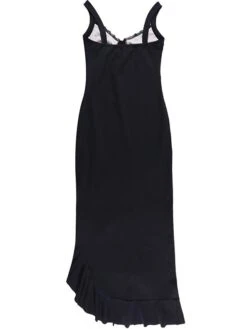 Women's Party Dress Cocktail Dress Bodycon Midi Dress Black White Sleeveless Pure Color Lace Up Spring Fall Winter Spaghetti Strap Fashion Birthday Wedding Guest Vacation 2023 S M L -Tesla Style iuasrw1693981090518