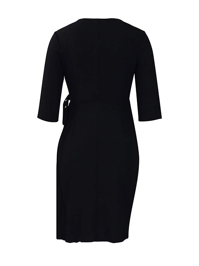 Women's Party Dress Cocktail Dress Wedding Guest Dress Midi Dress Black Red Royal Blue Half Sleeve Pure Color Ruched Fall Winter Autumn V Neck Fashion Winter Dress Wedding Guest Vacation 2023 S M L 19 Women's Party Dress Cocktail Dress Wedding Guest Dress Midi Dress Black Red Royal Blue Half Sleeve Pure Color Ruched Fall Winter Autumn V Neck Fashion Winter Dress Wedding Guest Vacation 2023 S M L - Image 17