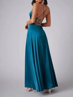 Women's Prom Dress Party Dress Satin Dress Long Dress Maxi Dress Black White Pink Sleeveless Pure Color Backless Summer Spring Fall Spaghetti Strap Fashion Evening Party Wedding Guest Vacation 2023 S -Tesla Style ivujkh1690366394857