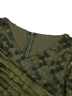 Women‘s Formal Party Dress Swing Dress A Line Dress Long Dress Maxi Dress Black Green Long Sleeve Pure Color Patchwork Winter Fall Spring V Neck Fashion Winter Dress Evening Party 2023 S M L XL 2XL -Tesla Style jbjzyi1677575342141