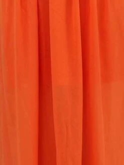 Women's Party Dress Casual Dress Wedding Guest Dress Long Dress Maxi Dress Orange Short Sleeve Pure Color Ruched Summer Spring Fall V Neck Fashion Party Birthday Vacation 2022 S M L XL -Tesla Style jcqrem1679636935093