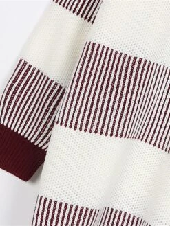 Women's Sweater Dress Winter Dress Jumper Dress Mini Dress Patchwork Outdoor Street Daily Fashion Streetwear Crew Neck Long Sleeve 2023 Loose Fit Wine Khaki Dark Blue Color S M L Size -Tesla Style jejlhf1692095293227