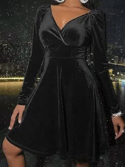 Women's Party Dress Velvet Dress Homecoming Dress Mini Dress Black Red Blue Long Sleeve Pure Color Ruched Spring Fall Winter V Neck Fashion Winter Dress Wedding Guest Evening Party 2023 S M L XL 17 Women's Party Dress Velvet Dress Homecoming Dress Mini Dress Black Red Blue Long Sleeve Pure Color Ruched Spring Fall Winter V Neck Fashion Winter Dress Wedding Guest Evening Party 2023 S M L XL -Tesla Style jghxmw1692351235035