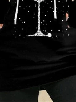 Women‘s Christmas Hoodie Dress Winter Dress Mini Dress Black Long Sleeve Hat Pocket Print Winter Fall Hooded Vacation Casual 2022 S M L XL XXL 3XL -Tesla Style jhursq1666603791492
