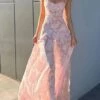 Women's Prom Dress Party Dress Corset Dress Long Dress Maxi Dress Pink Sleeveless Pure Color Lace Spring Fall Winter Spaghetti Strap Fashion Winter Dress Evening Party Wedding Guest 2023 S M L XL -Tesla Style jieemu1692169040224