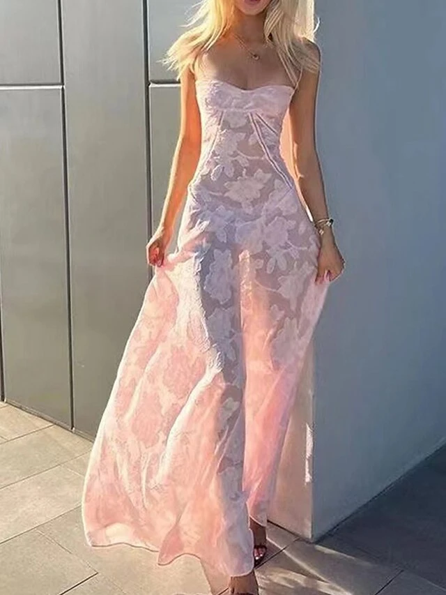 Women's Prom Dress Party Dress Corset Dress Long Dress Maxi Dress Pink Sleeveless Pure Color Lace Spring Fall Winter Spaghetti Strap Fashion Winter Dress Evening Party Wedding Guest 2023 S M L XL 3 Women's Prom Dress Party Dress Corset Dress Long Dress Maxi Dress Pink Sleeveless Pure Color Lace Spring Fall Winter Spaghetti Strap Fashion Winter Dress Evening Party Wedding Guest 2023 S M L XL