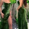 Women‘s Christmas Party Dress Velvet Dress Wedding Guest Dress Long Dress Maxi Dress Green Sleeveless Pure Color Split Spring Fall Winter Spaghetti Strap Winter Dress Evening Party Wedding 1 Women‘s Christmas Party Dress Velvet Dress Wedding Guest Dress Long Dress Maxi Dress Green Sleeveless Pure Color Split Spring Fall Winter Spaghetti Strap Winter Dress Evening Party Wedding -Tesla Style jlqfms1692351408645