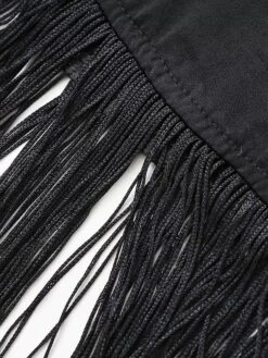 Women's Party Dress Fringe Dress Cocktail Dress Midi Dress Black Long Sleeve Pure Color Tassel Fringe Fall Winter Autumn One Shoulder Fashion Evening Party Vacation 2023 S M L -Tesla Style jmkluh1695207894429