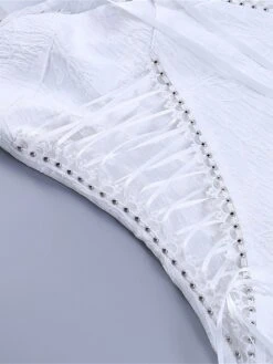 Women's Party Dress Cocktail Dress Bodycon Mini Dress White Sleeveless Pure Color Lace Up Spring Fall Winter Spaghetti Strap Fashion Halloween Birthday Wedding Guest 2023 S M L -Tesla Style jmlurz1693886989837