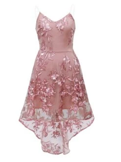 Women's Party Dress Lace Dress Strap Dress Midi Dress Pink Sleeveless Print Lace V Neck Elegant Party Spring Dress Regular Fit 2023 S M L XL -Tesla Style jqklxy1640144358761
