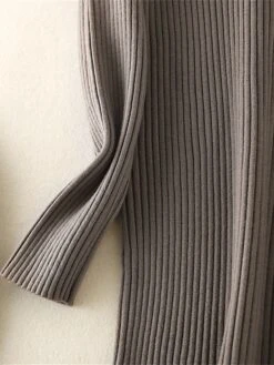 Women's Sweater Dress Jumper Dress Winter Dress Mini Dress Warm Plain Outdoor Daily Vacation Going Out Turtleneck Long Sleeve Button 2023 Slim Black Brown Khaki One Size -Tesla Style jqqnyf1697767801487