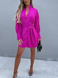 Women's Party Dress Lace Dress Cocktail Dress Mini Dress Black Green Rose Long Sleeve Pure Color Lace Fall Winter Autumn Stand Collar Fashion Vacation 2023 S M L XL -Tesla Style jvjohv1694503331616