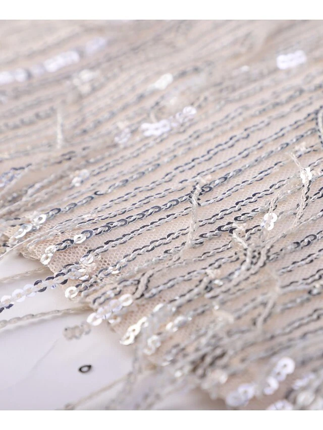 Women's Party Dress Fringe Dress Sequin Dress Mini Dress Silver Sleeveless Pure Color Sequins Summer Spring V Neck Stylish Party Wedding Guest 2023 S M L XL XXL 6 Women's Party Dress Fringe Dress Sequin Dress Mini Dress Silver Sleeveless Pure Color Sequins Summer Spring V Neck Stylish Party Wedding Guest 2023 S M L XL XXL - Image 4