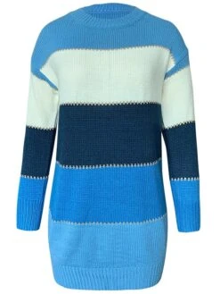 Women‘s Sweater Dress Winter Dress Casual Dress Shift Dress Midi Dress Red Blue Brown Long Sleeve Color Block Knit Fall Winter Autumn Turtleneck Mature Outdoor Daily Loose Fit 2023 S M L XL XXL 3XL -Tesla Style jyibjl1664516105430