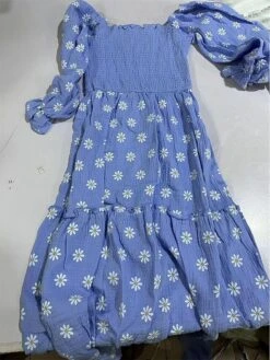 Women's Work Dress Casual Dress Swing Dress Fashion Winter Dress Daily Flared Sleeve Long Dress Maxi Dress Ruched Print Square Neck 3/4 Length Sleeve Floral Loose Fit Black Pink Royal Blue Fall Winter -Tesla Style kbupdb1695645222711