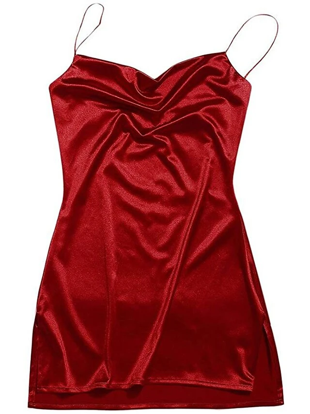 Women's Party Dress Cocktail Dress Satin Dress Mini Dress Black White Champagne Sleeveless Pure Color Backless Spring Fall Winter Spaghetti Strap Fashion Winter Dress Wedding Guest Vacation 2023 S M 17 Women's Party Dress Cocktail Dress Satin Dress Mini Dress Black White Champagne Sleeveless Pure Color Backless Spring Fall Winter Spaghetti Strap Fashion Winter Dress Wedding Guest Vacation 2023 S M - Image 15