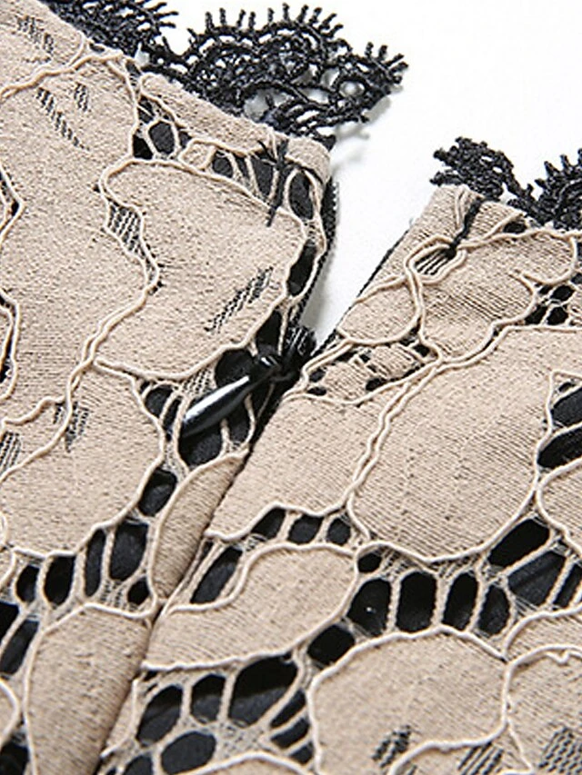 Women's Party Dress Casual Dress Lace Dress Midi Dress Blue Khaki 3/4 Length Sleeve Pure Color Lace Fall Winter Autumn Crew Neck Fashion Vacation 2023 S M L XL XXL 3XL 4XL 5XL 10 Women's Party Dress Casual Dress Lace Dress Midi Dress Blue Khaki 3/4 Length Sleeve Pure Color Lace Fall Winter Autumn Crew Neck Fashion Vacation 2023 S M L XL XXL 3XL 4XL 5XL - Image 8