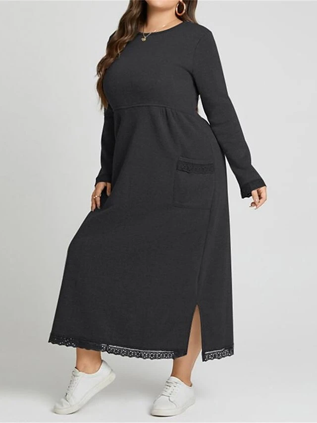 Women's Casual Dress Sweatshirt Dress Winter Dress Long Dress Maxi Dress Ruched Pocket Outdoor Daily Going Out Fashion Streetwear Crew Neck Long Sleeve 2023 Loose Fit Black Wine Purple Color S M L XL 17 Women's Casual Dress Sweatshirt Dress Winter Dress Long Dress Maxi Dress Ruched Pocket Outdoor Daily Going Out Fashion Streetwear Crew Neck Long Sleeve 2023 Loose Fit Black Wine Purple Color S M L XL - Image 15